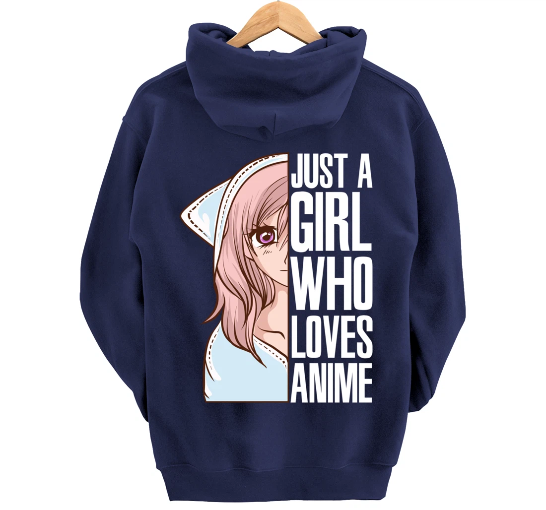 Just A Girl Who Loves Anime Anime Is Life - Anime Girl Pullover Hoodie