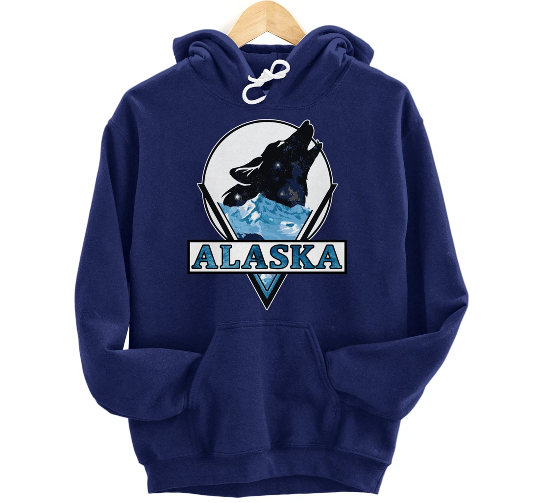 Alaska blue mountain ice wolf art cool souvenir Pullover Hoodie