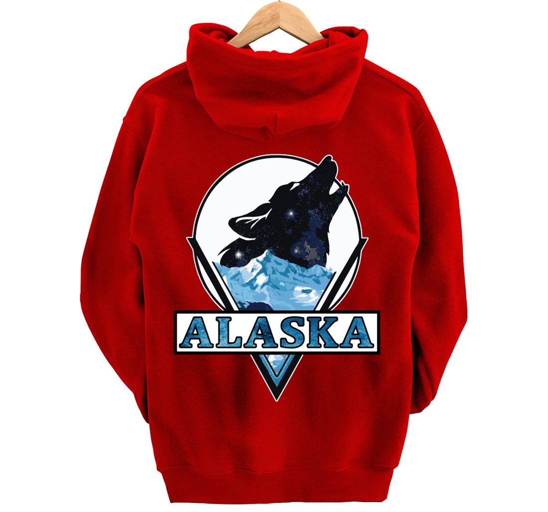Alaska blue mountain ice wolf art cool souvenir Pullover Hoodie