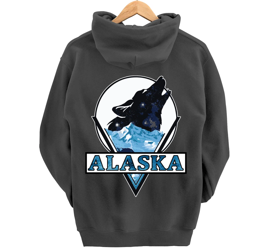 Alaska blue mountain ice wolf art cool souvenir Pullover Hoodie