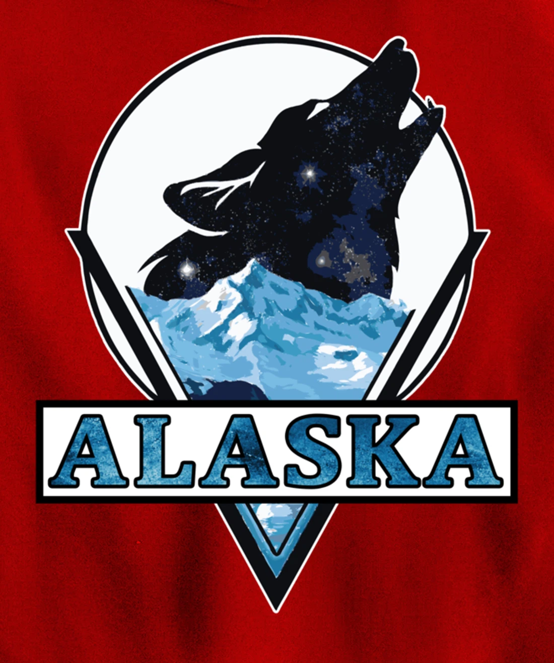 Alaska blue mountain ice wolf art cool souvenir Pullover Hoodie