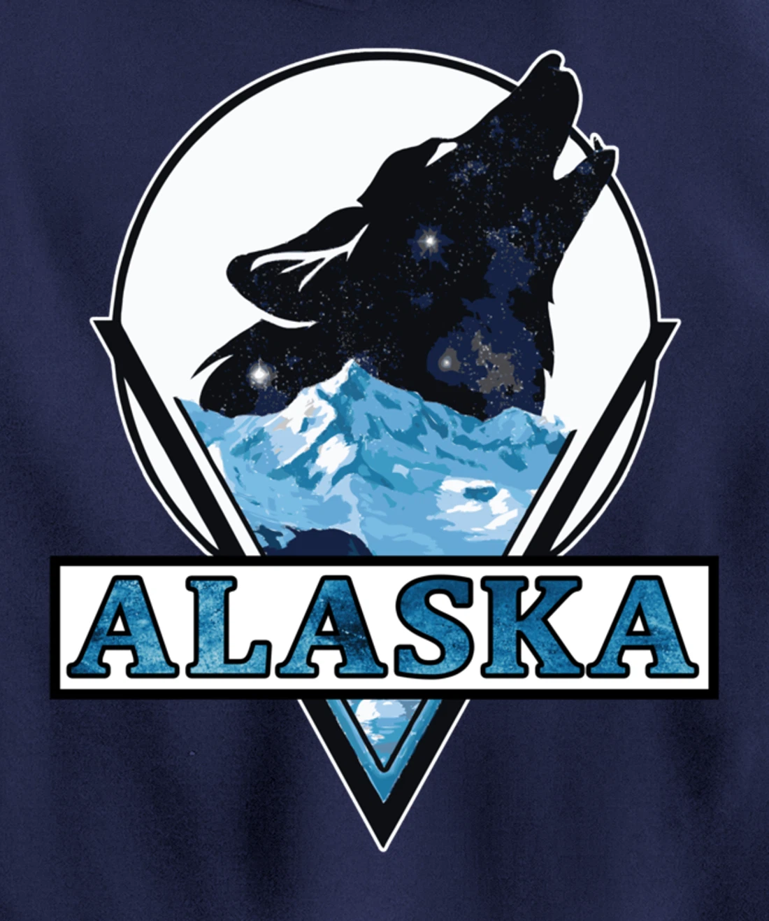 Alaska blue mountain ice wolf art cool souvenir Pullover Hoodie