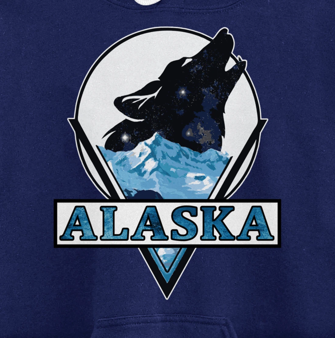 Alaska blue mountain ice wolf art cool souvenir Pullover Hoodie