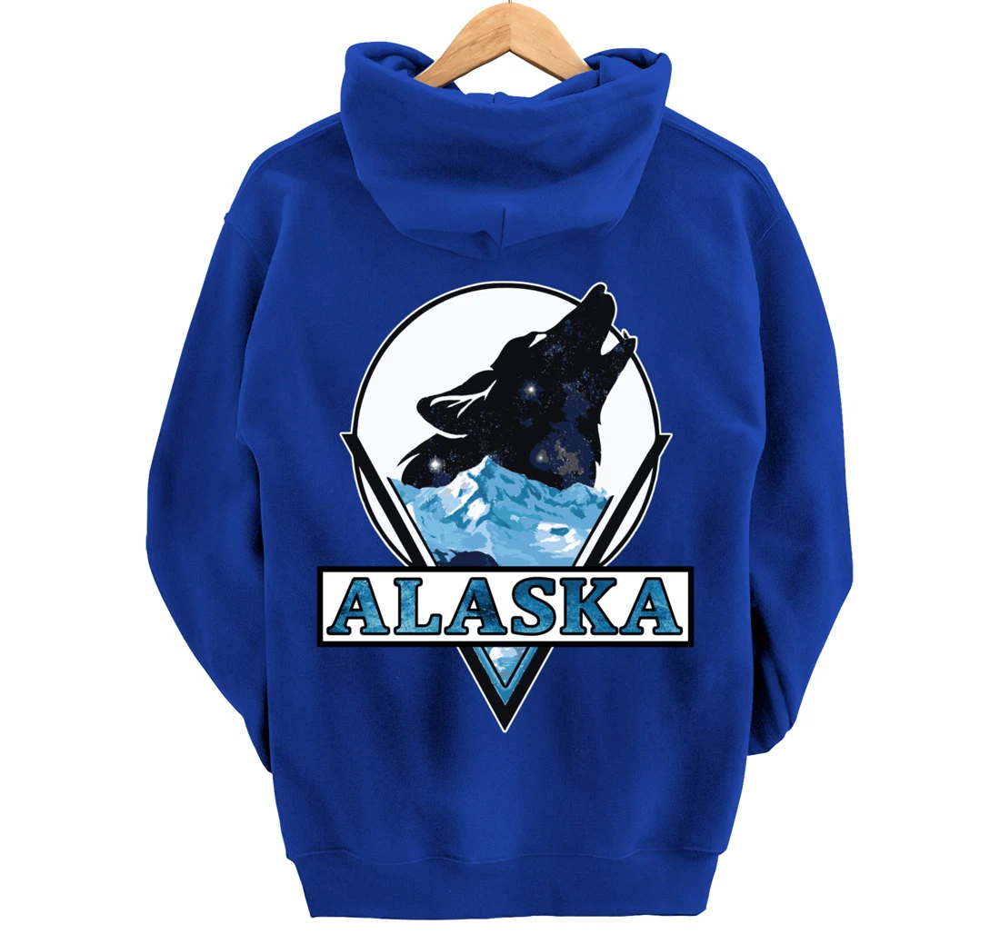 Alaska blue mountain ice wolf art cool souvenir Pullover Hoodie