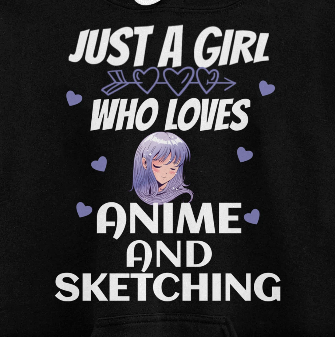 Just A Girl Who Loves Anime and sketching Gift Women Pullover Hoodie