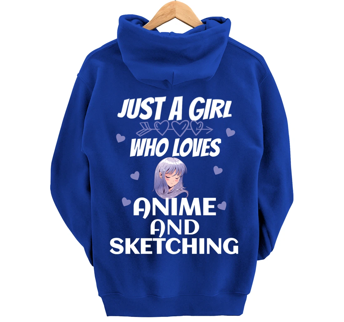 Just A Girl Who Loves Anime and sketching Gift Women Pullover Hoodie