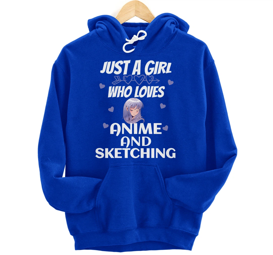 Just A Girl Who Loves Anime and sketching Gift Women Pullover Hoodie