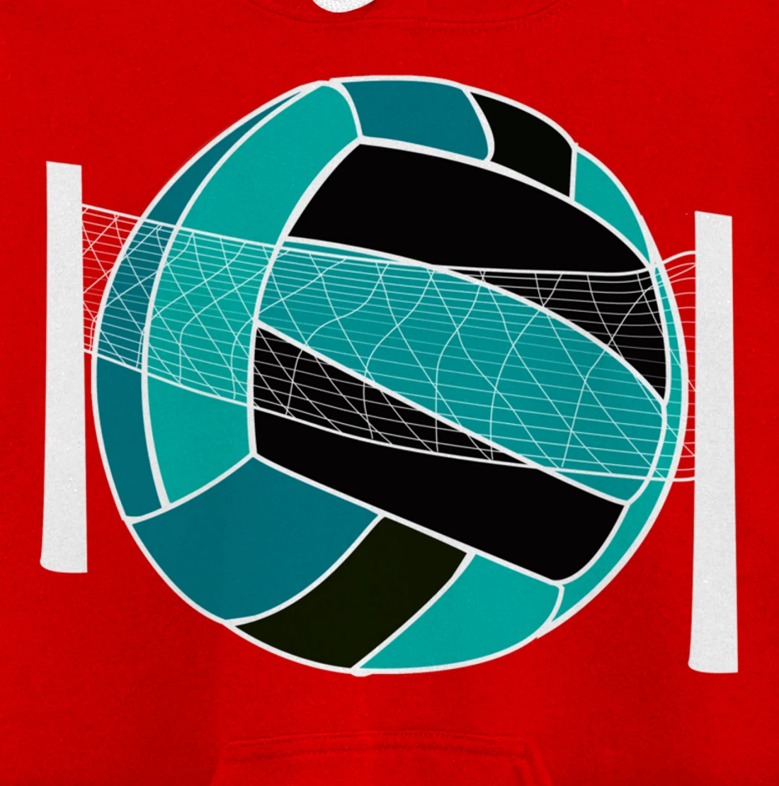 Blue Volleyball Ball And Net Gift For Player, Coach And Fan Pullover Hoodie