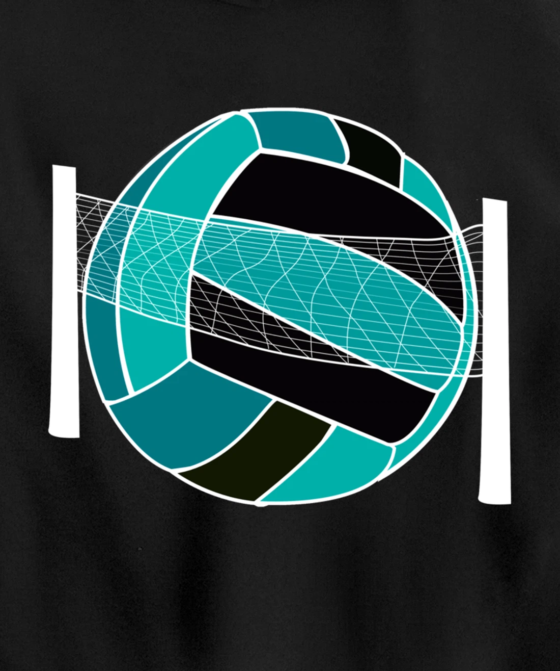 Blue Volleyball Ball And Net Gift For Player, Coach And Fan Pullover Hoodie