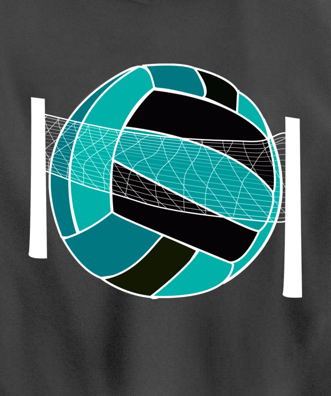 Blue Volleyball Ball And Net Gift For Player, Coach And Fan Pullover Hoodie