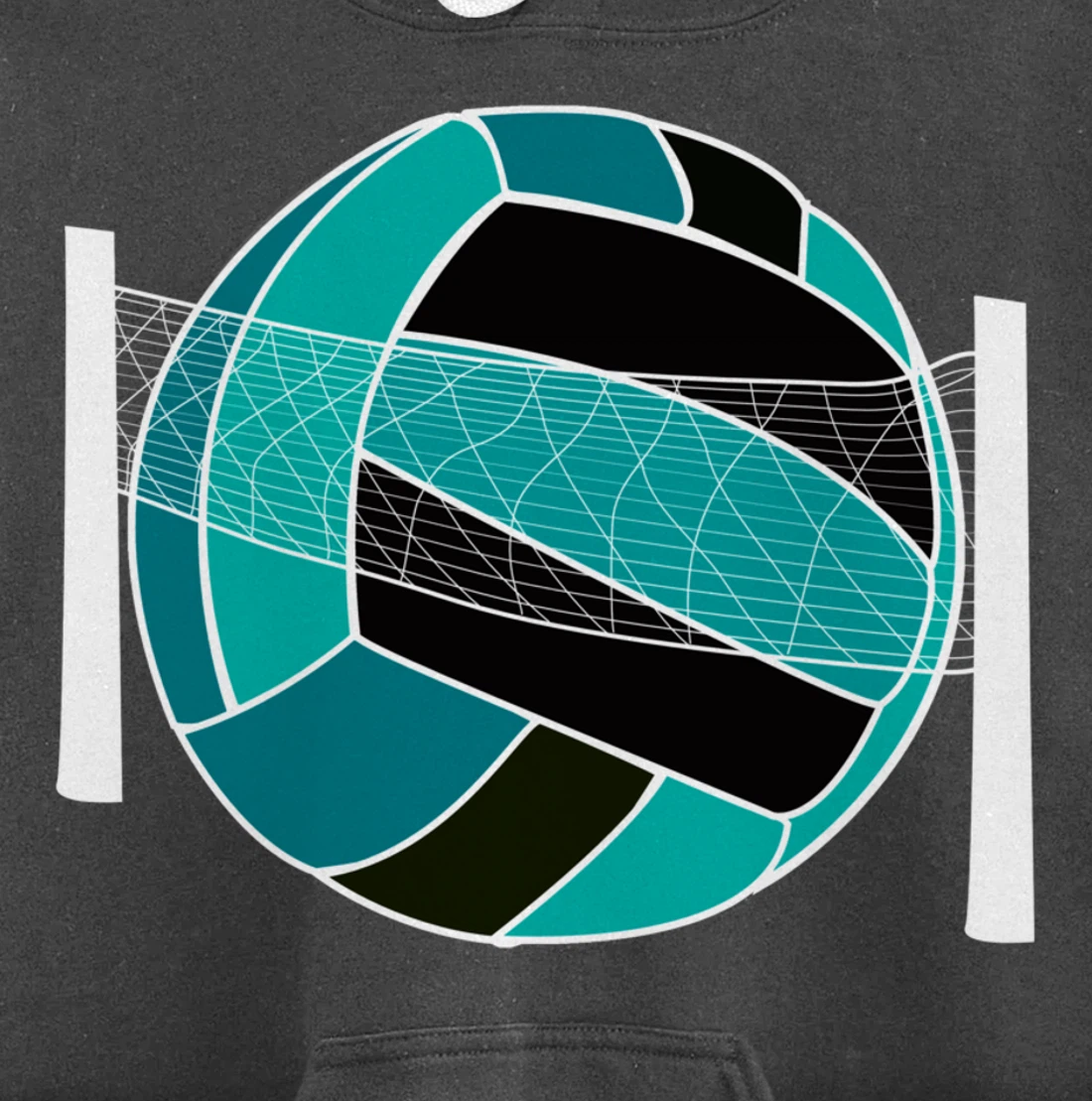 Blue Volleyball Ball And Net Gift For Player, Coach And Fan Pullover Hoodie