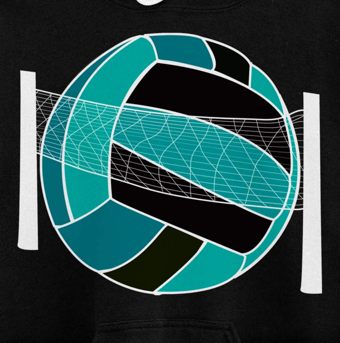 Blue Volleyball Ball And Net Gift For Player, Coach And Fan Pullover Hoodie