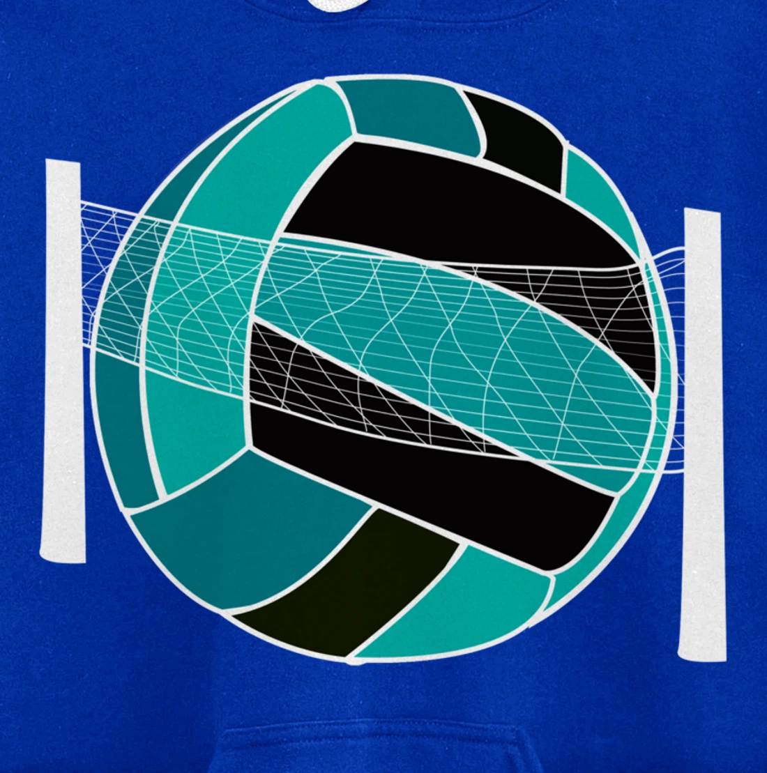 Blue Volleyball Ball And Net Gift For Player, Coach And Fan Pullover Hoodie