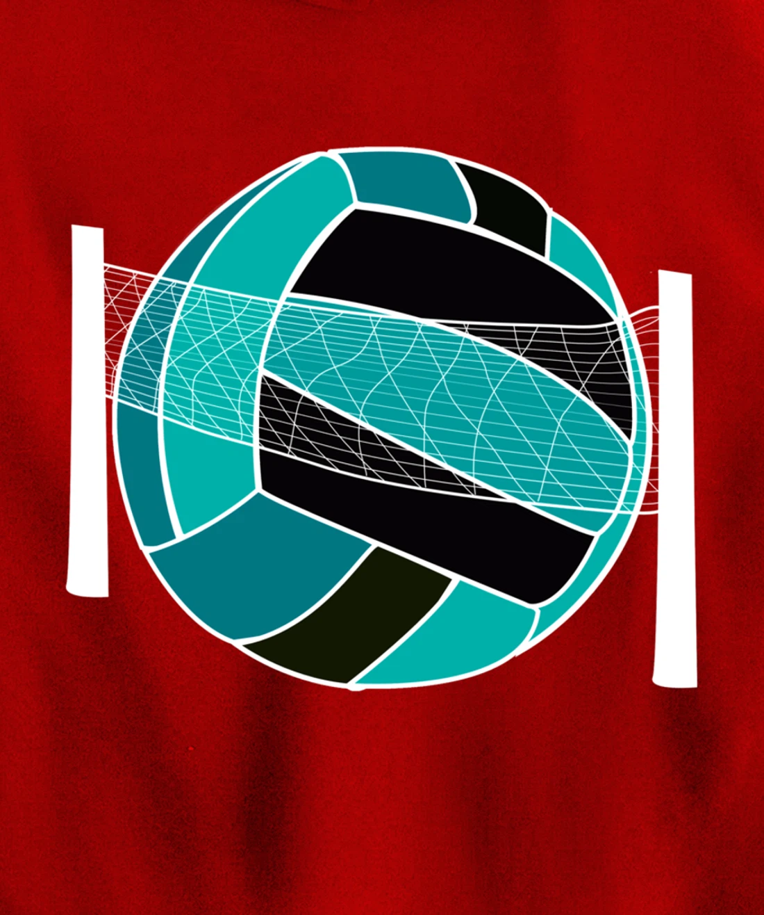 Blue Volleyball Ball And Net Gift For Player, Coach And Fan Pullover Hoodie