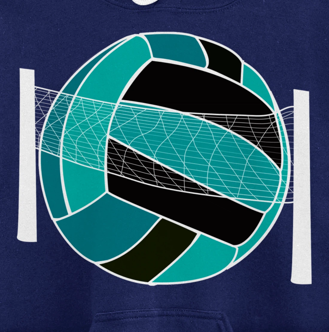 Blue Volleyball Ball And Net Gift For Player, Coach And Fan Pullover Hoodie