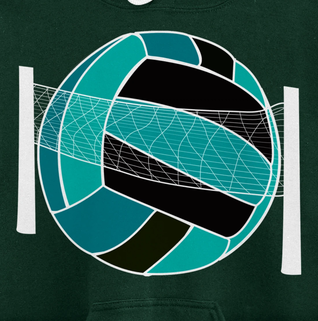 Blue Volleyball Ball And Net Gift For Player, Coach And Fan Pullover Hoodie