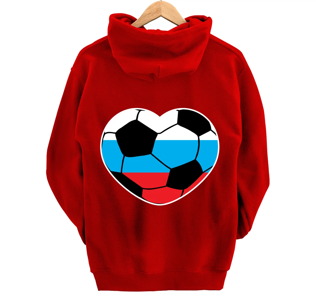 Russia Soccer Ball Heart Jersey Russian Football Gift Pullover Hoodie