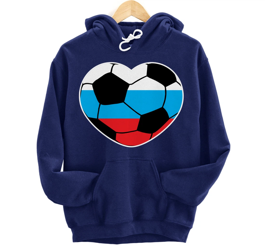 Russia Soccer Ball Heart Jersey Russian Football Gift Pullover Hoodie