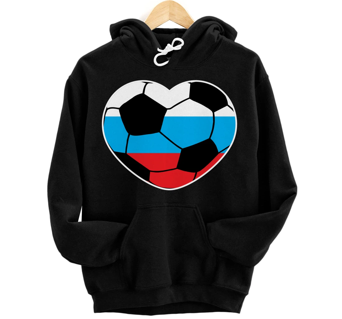 Russia Soccer Ball Heart Jersey Russian Football Gift Pullover Hoodie