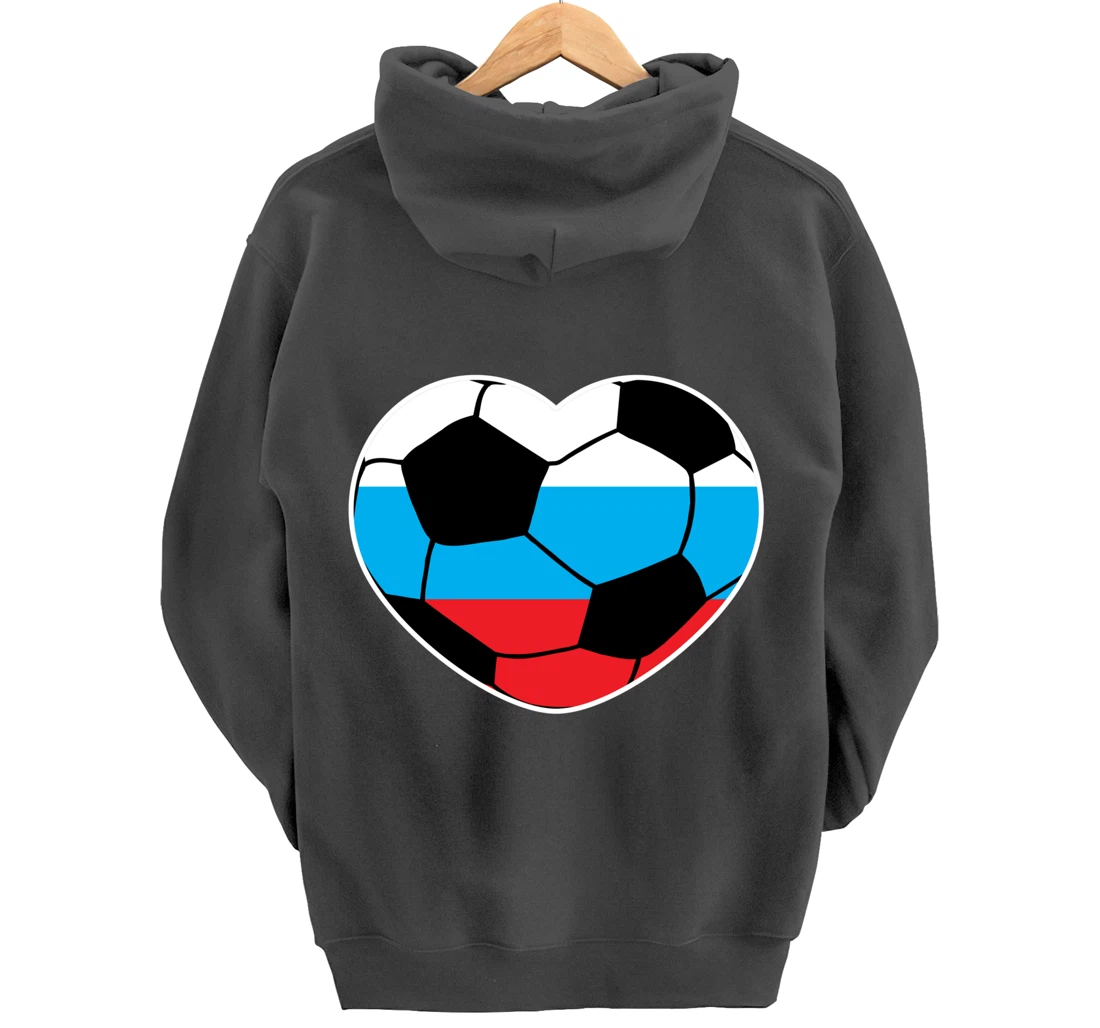 Russia Soccer Ball Heart Jersey Russian Football Gift Pullover Hoodie