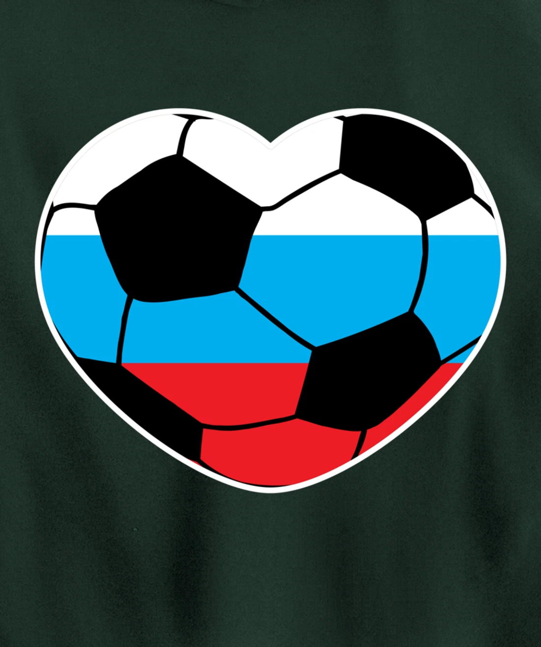 Russia Soccer Ball Heart Jersey Russian Football Gift Pullover Hoodie