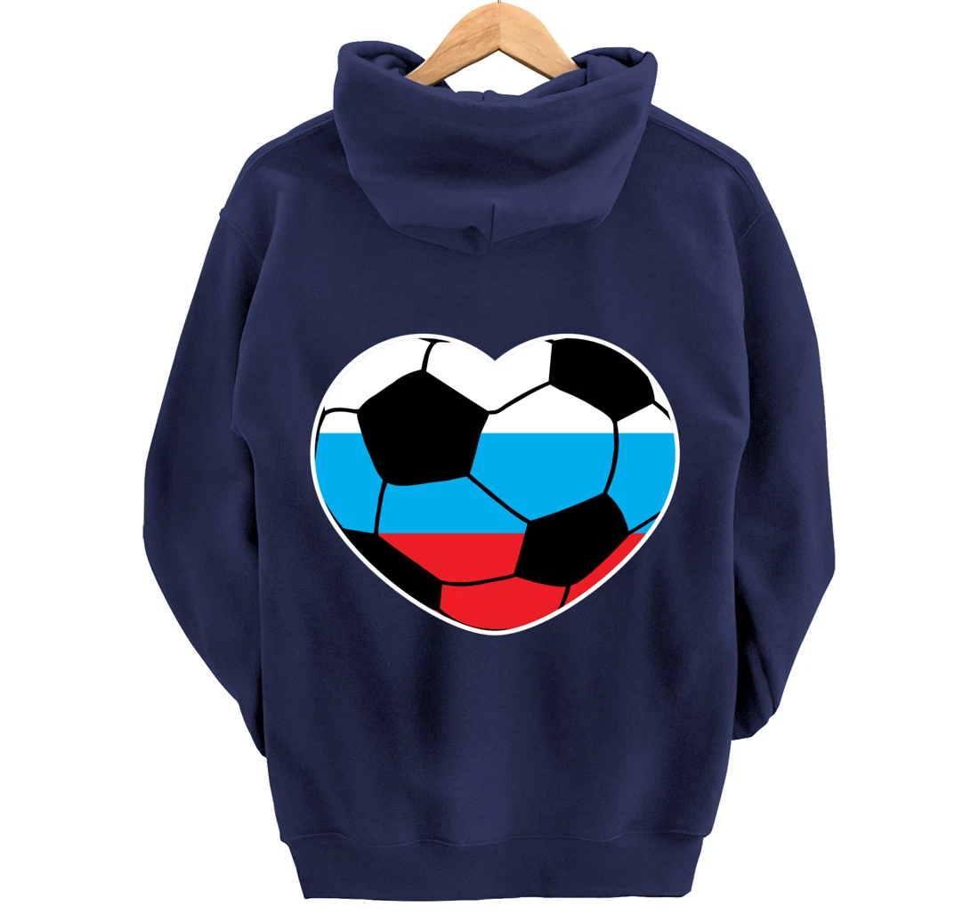 Russia Soccer Ball Heart Jersey Russian Football Gift Pullover Hoodie