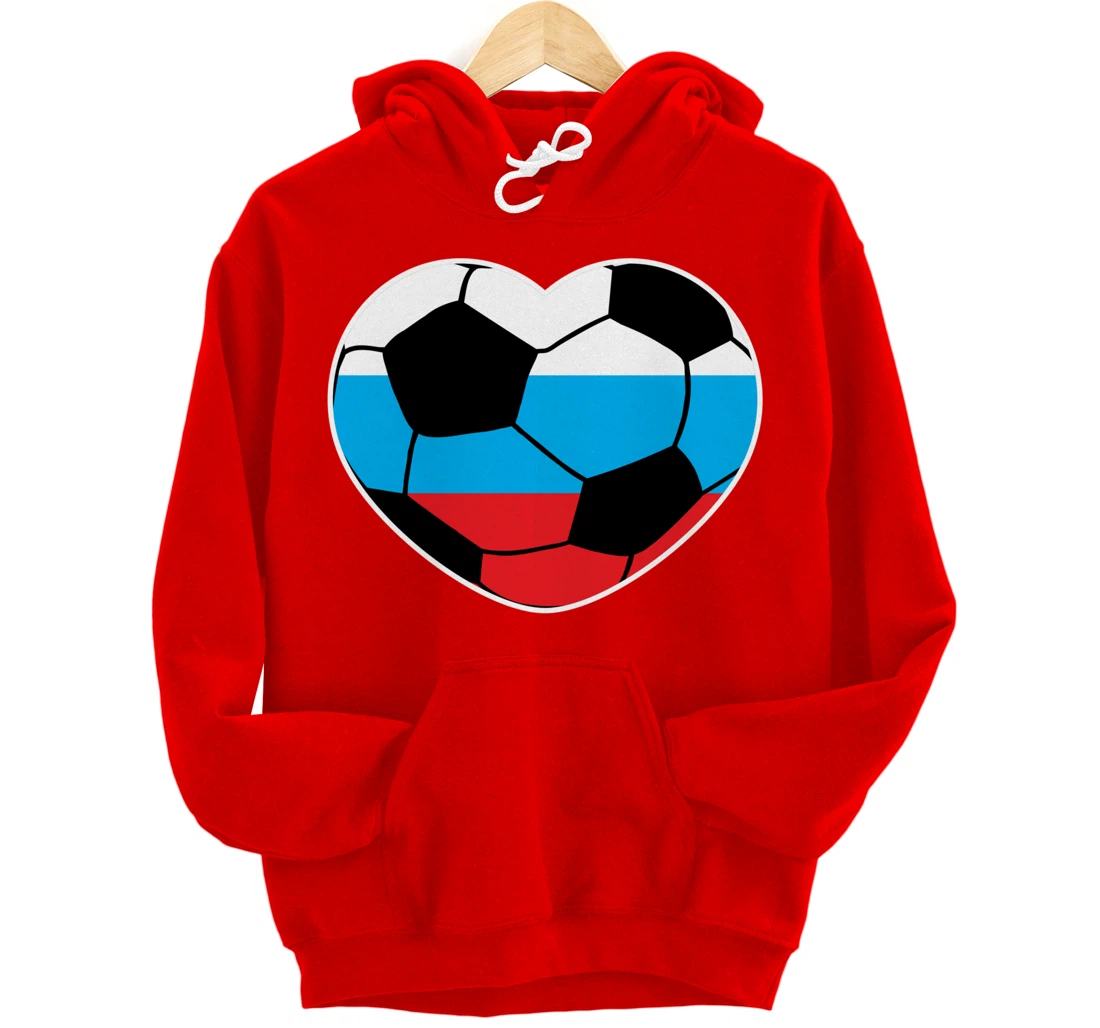 Russia Soccer Ball Heart Jersey Russian Football Gift Pullover Hoodie
