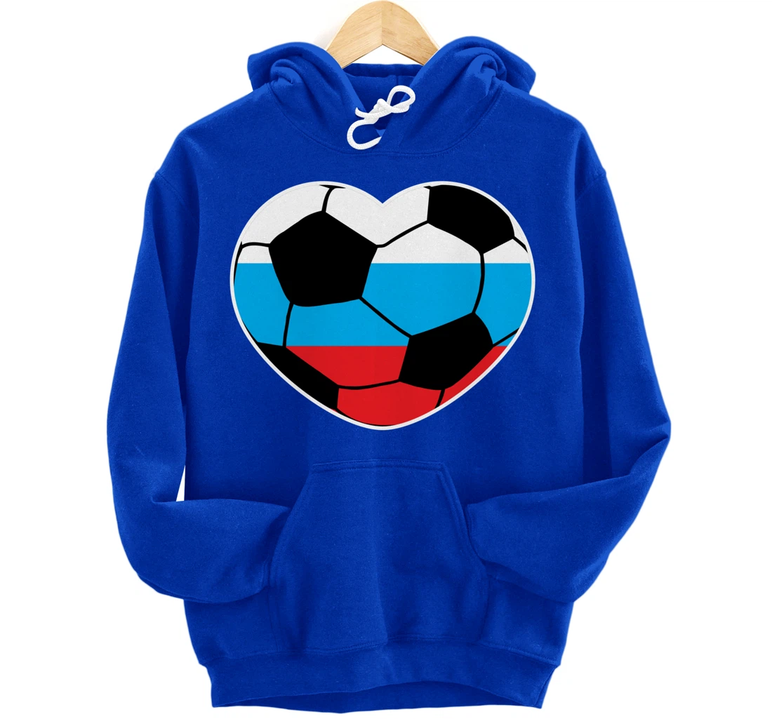 Russia Soccer Ball Heart Jersey Russian Football Gift Pullover Hoodie