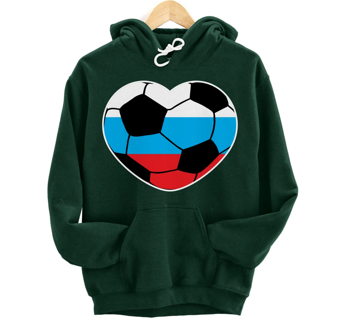 Russia Soccer Ball Heart Jersey Russian Football Gift Pullover Hoodie