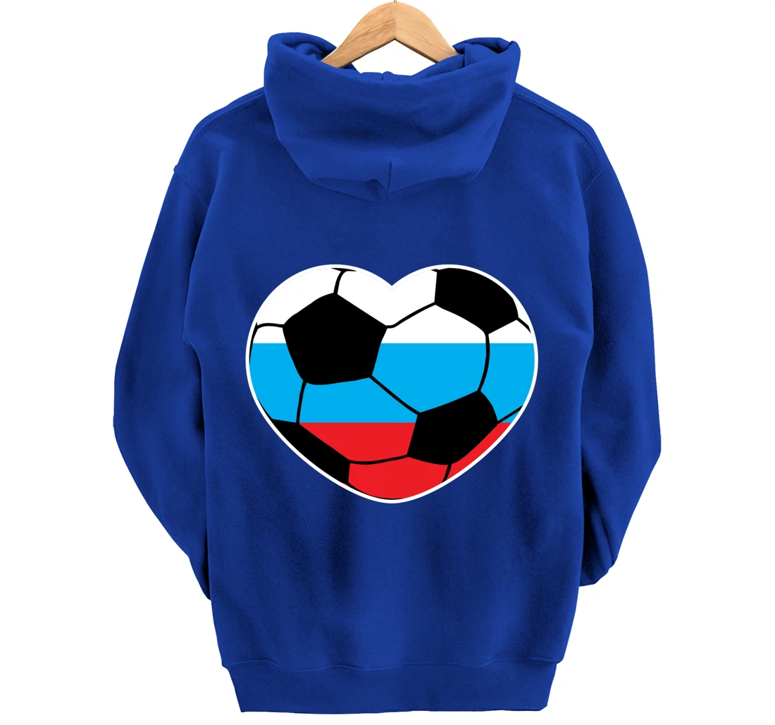 Russia Soccer Ball Heart Jersey Russian Football Gift Pullover Hoodie