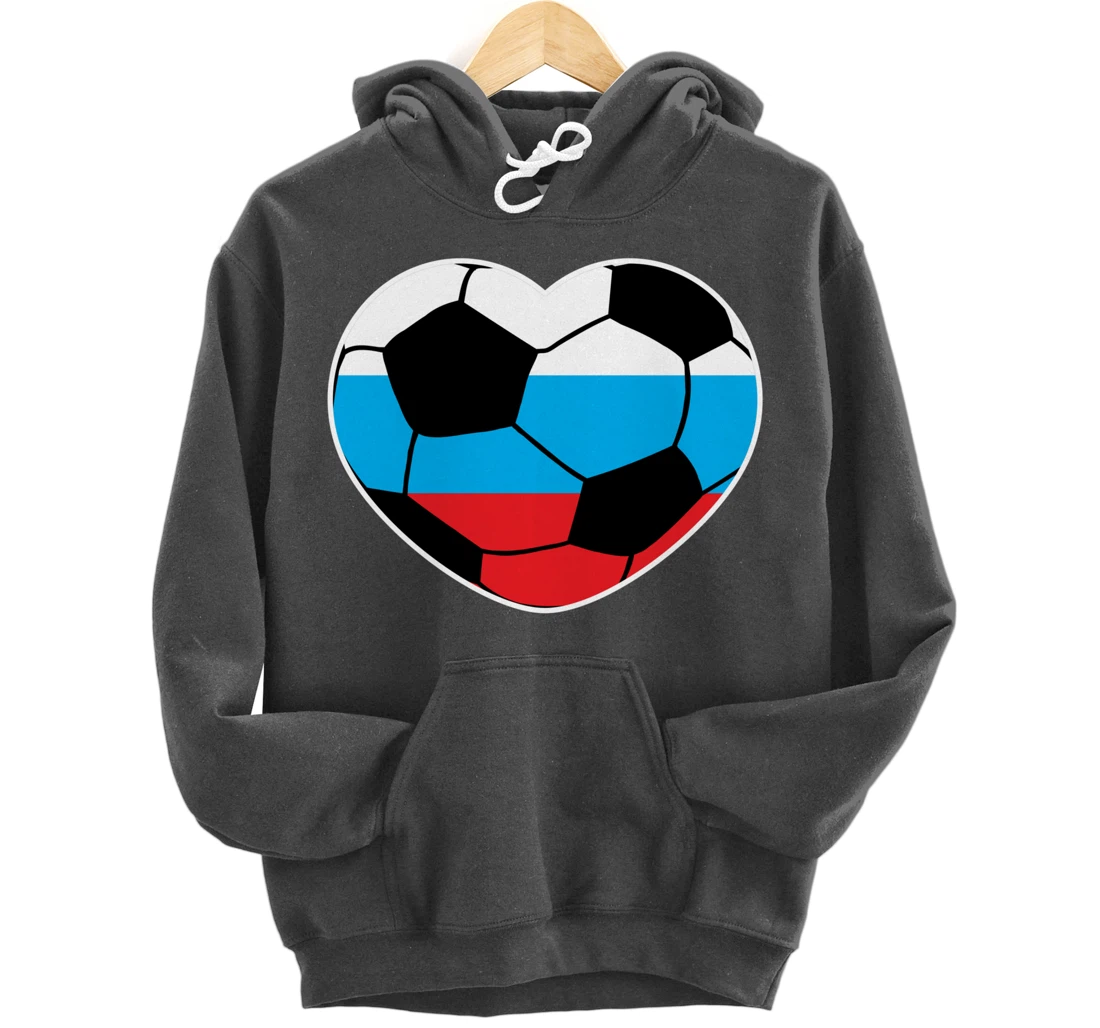 Russia Soccer Ball Heart Jersey Russian Football Gift Pullover Hoodie