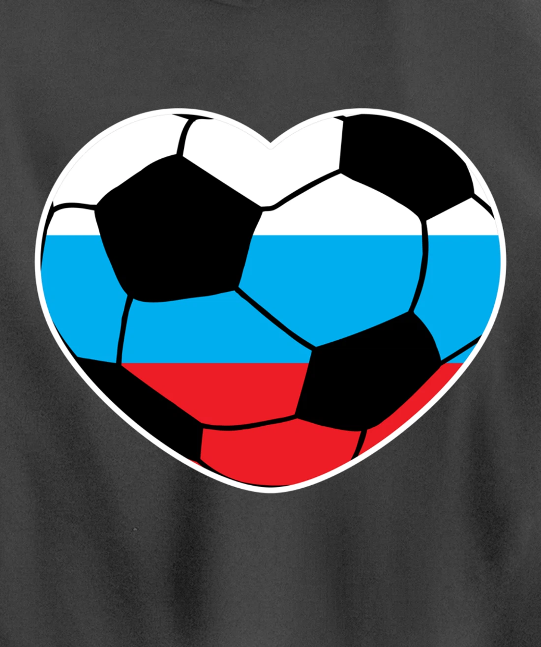 Russia Soccer Ball Heart Jersey Russian Football Gift Pullover Hoodie