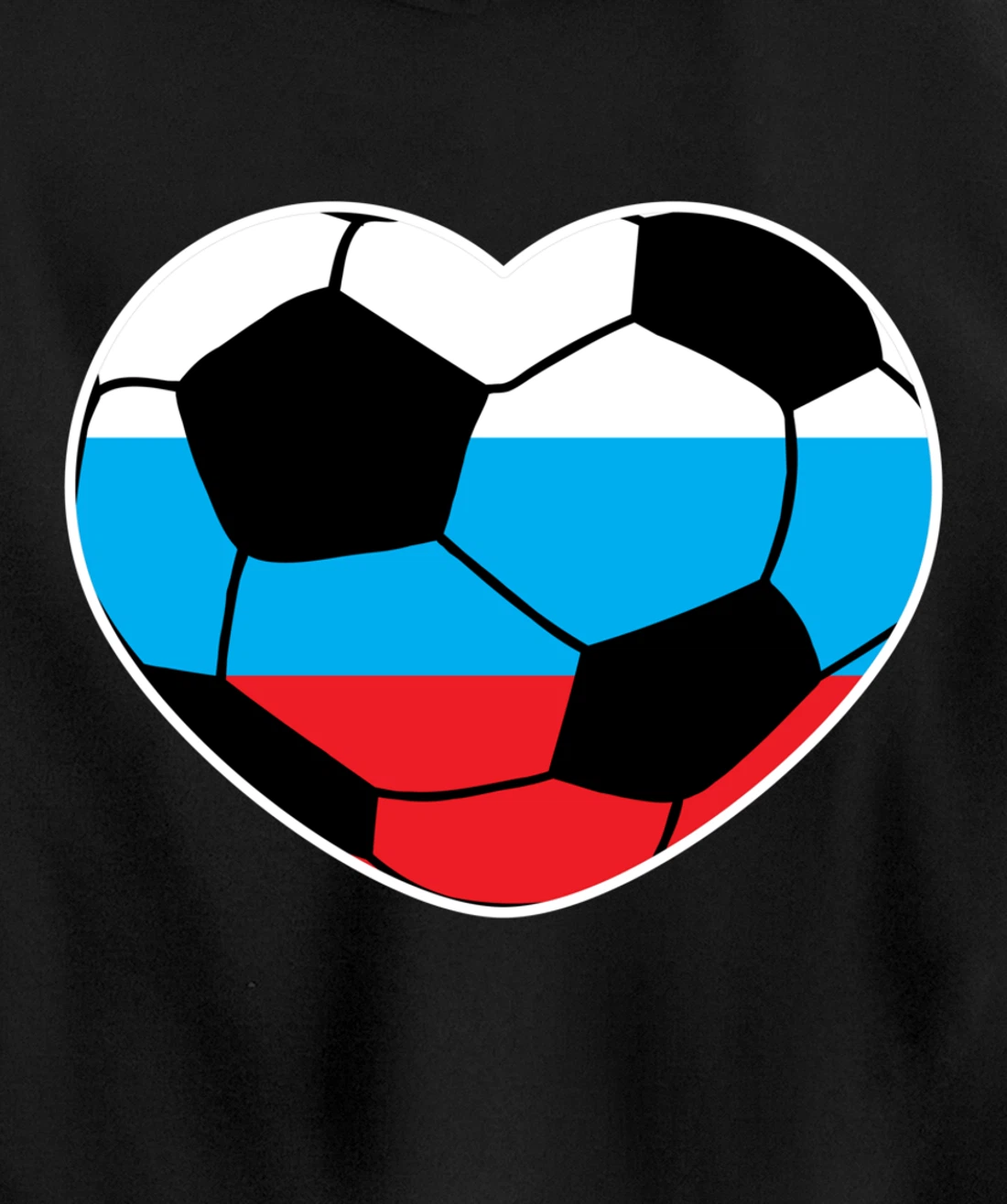 Russia Soccer Ball Heart Jersey Russian Football Gift Pullover Hoodie