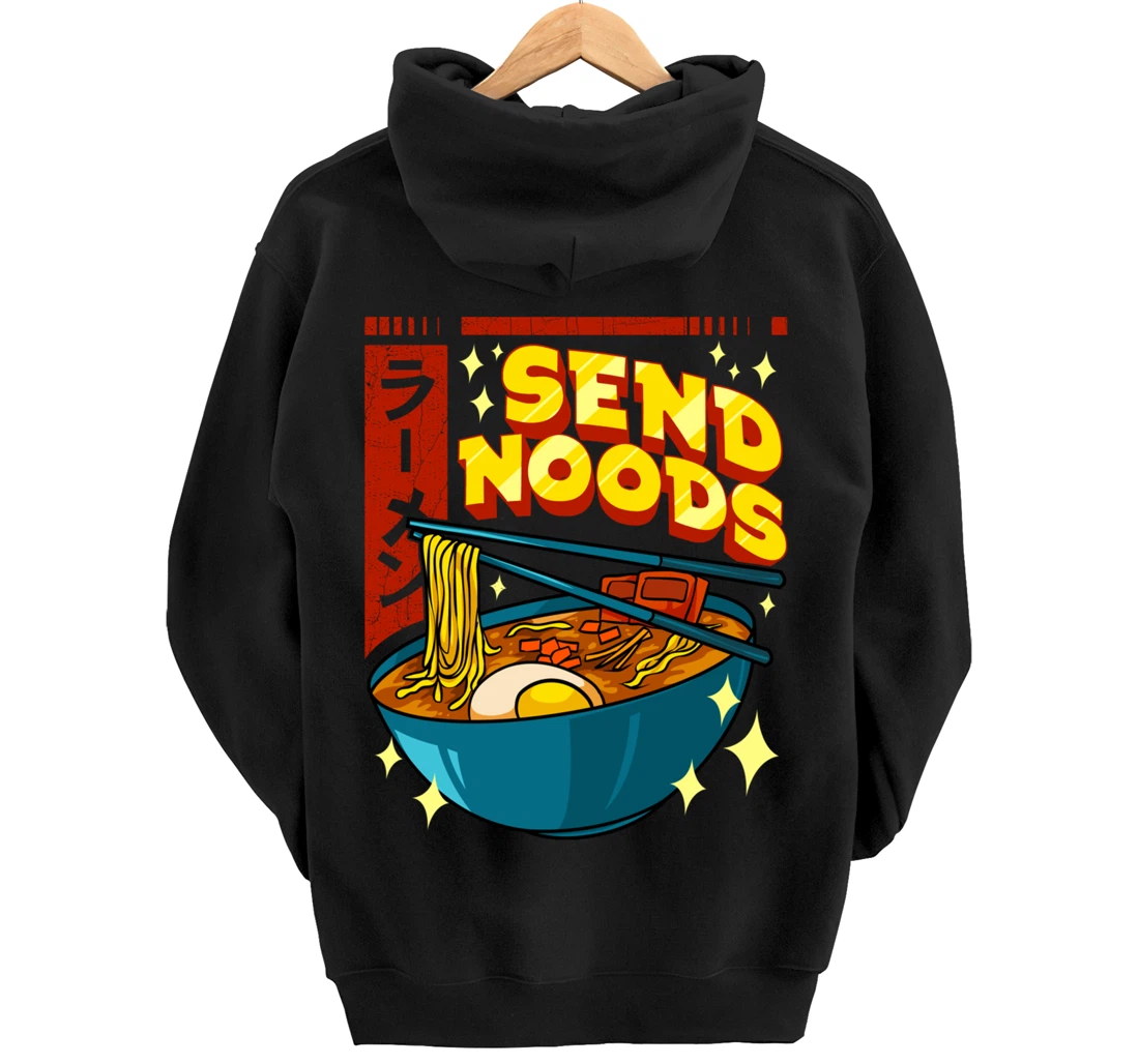 Cute & Funny Send Noods Pun Anime Gamer Ramen Kawaii Pullover Hoodie