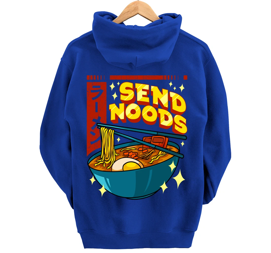 Cute & Funny Send Noods Pun Anime Gamer Ramen Kawaii Pullover Hoodie