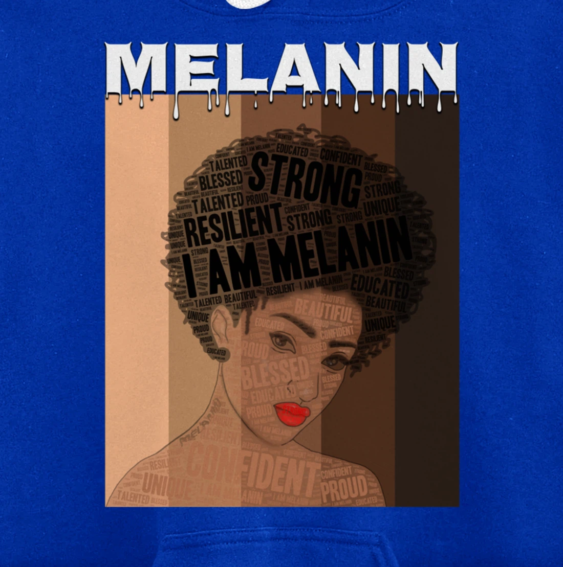 Oheneba: Drippin Melanin Queen Black Girl Magic Afro Queen Pullover Hoodie