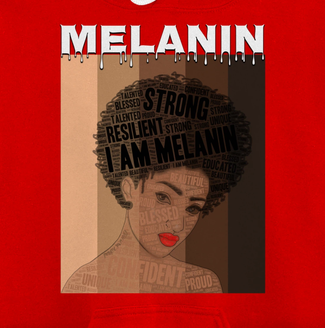 Oheneba: Drippin Melanin Queen Black Girl Magic Afro Queen Pullover Hoodie