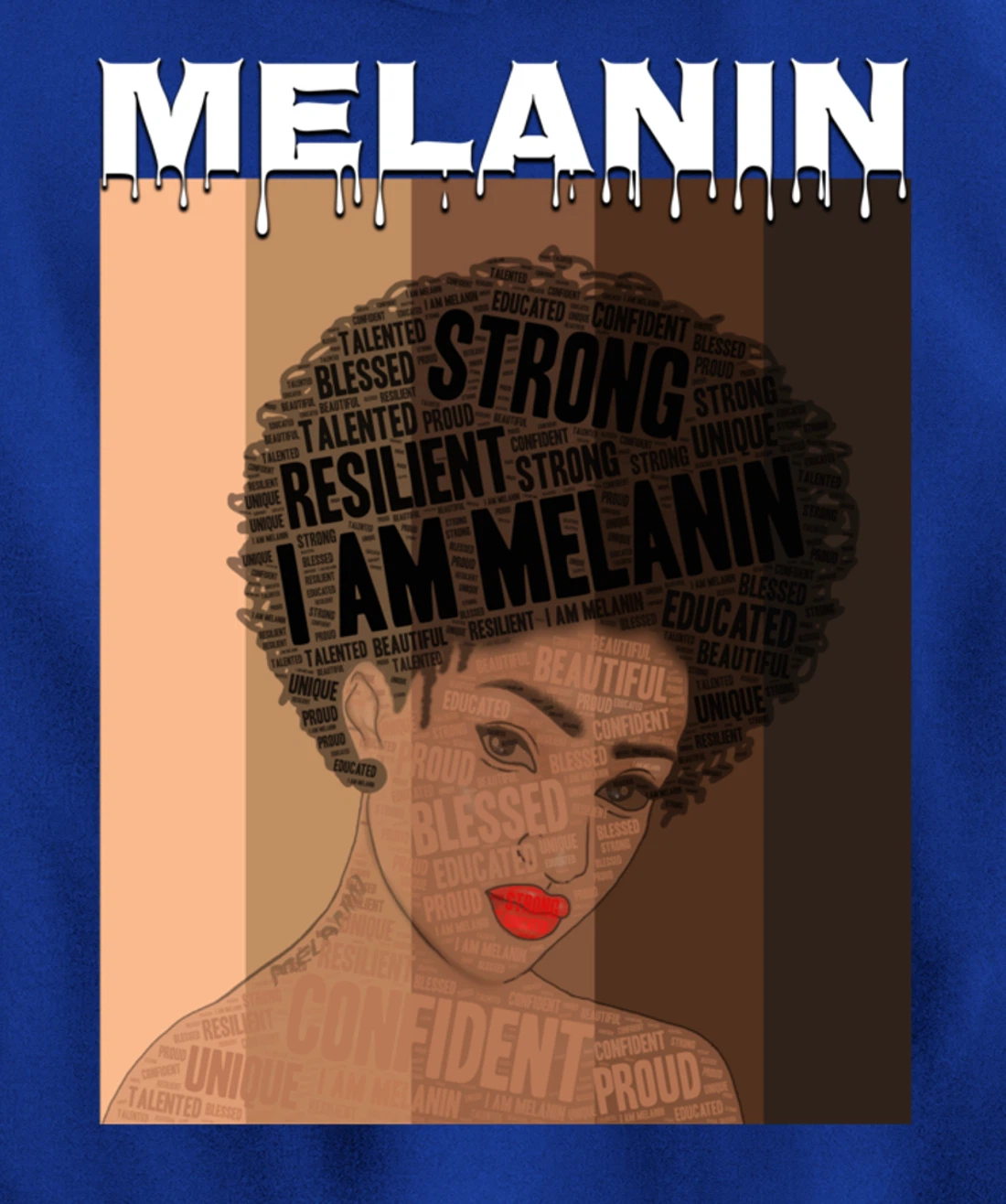 Oheneba: Drippin Melanin Queen Black Girl Magic Afro Queen Pullover Hoodie