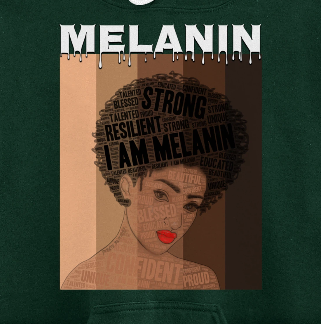 Oheneba: Drippin Melanin Queen Black Girl Magic Afro Queen Pullover Hoodie