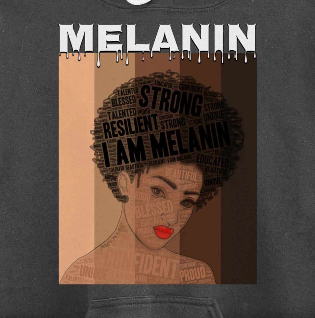 Oheneba: Drippin Melanin Queen Black Girl Magic Afro Queen Pullover Hoodie