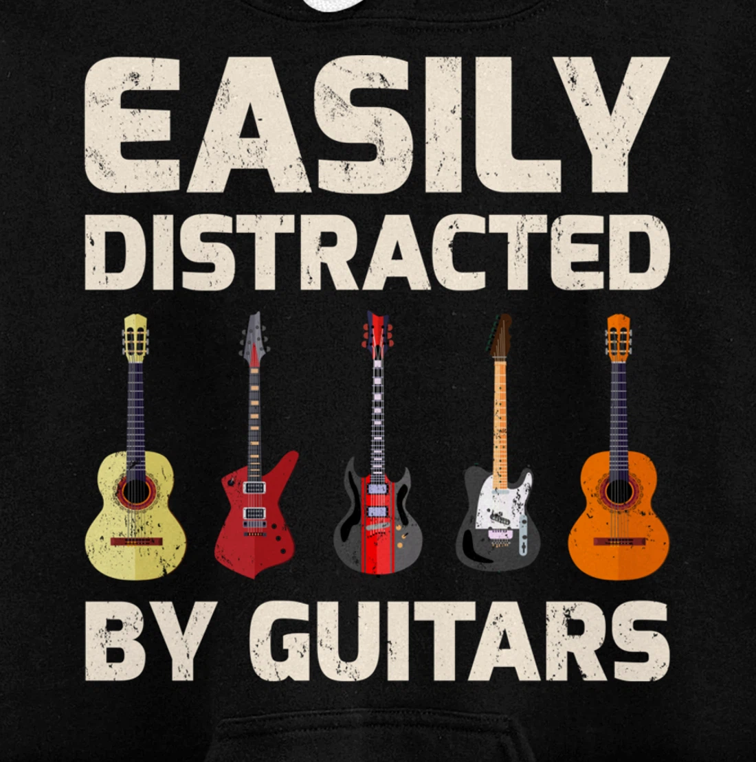 Guitar Lover Easily Distracted By Guitars Pullover Hoodie