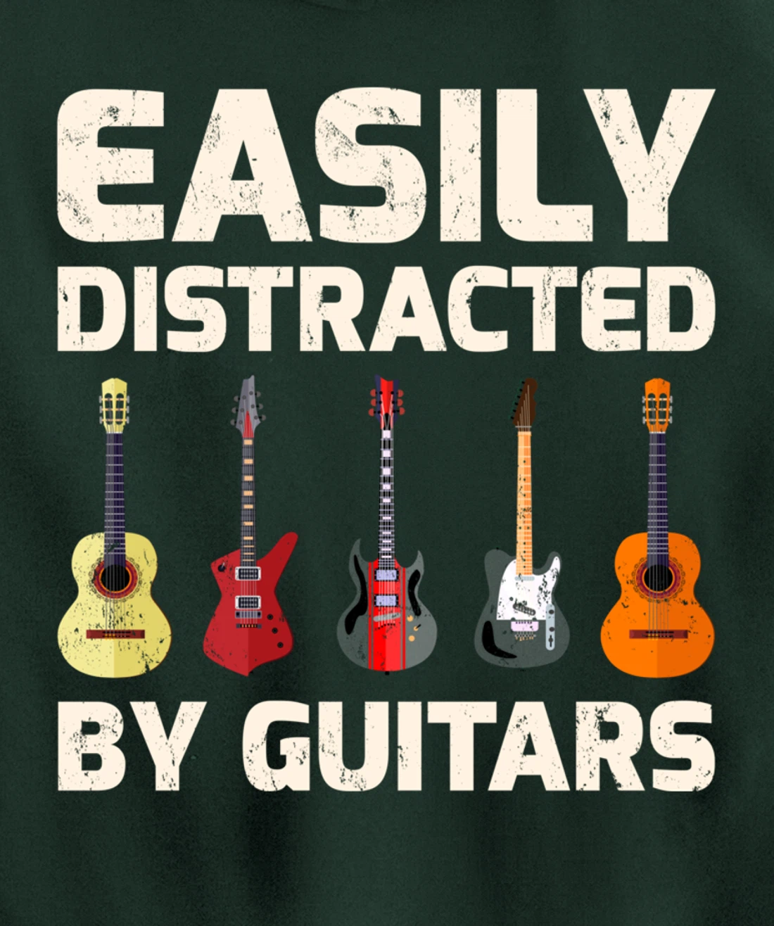Guitar Lover Easily Distracted By Guitars Pullover Hoodie