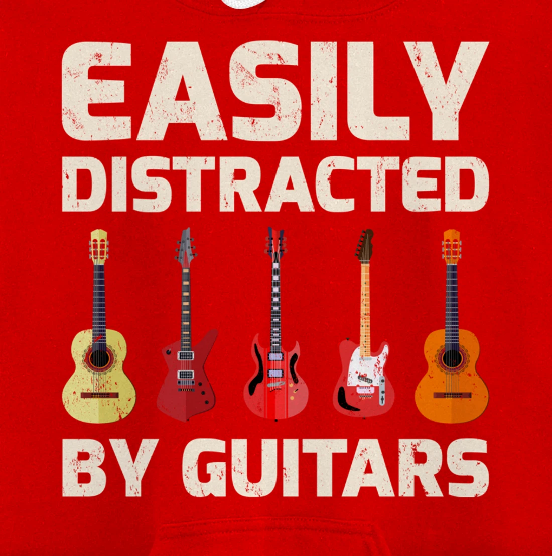 Guitar Lover Easily Distracted By Guitars Pullover Hoodie
