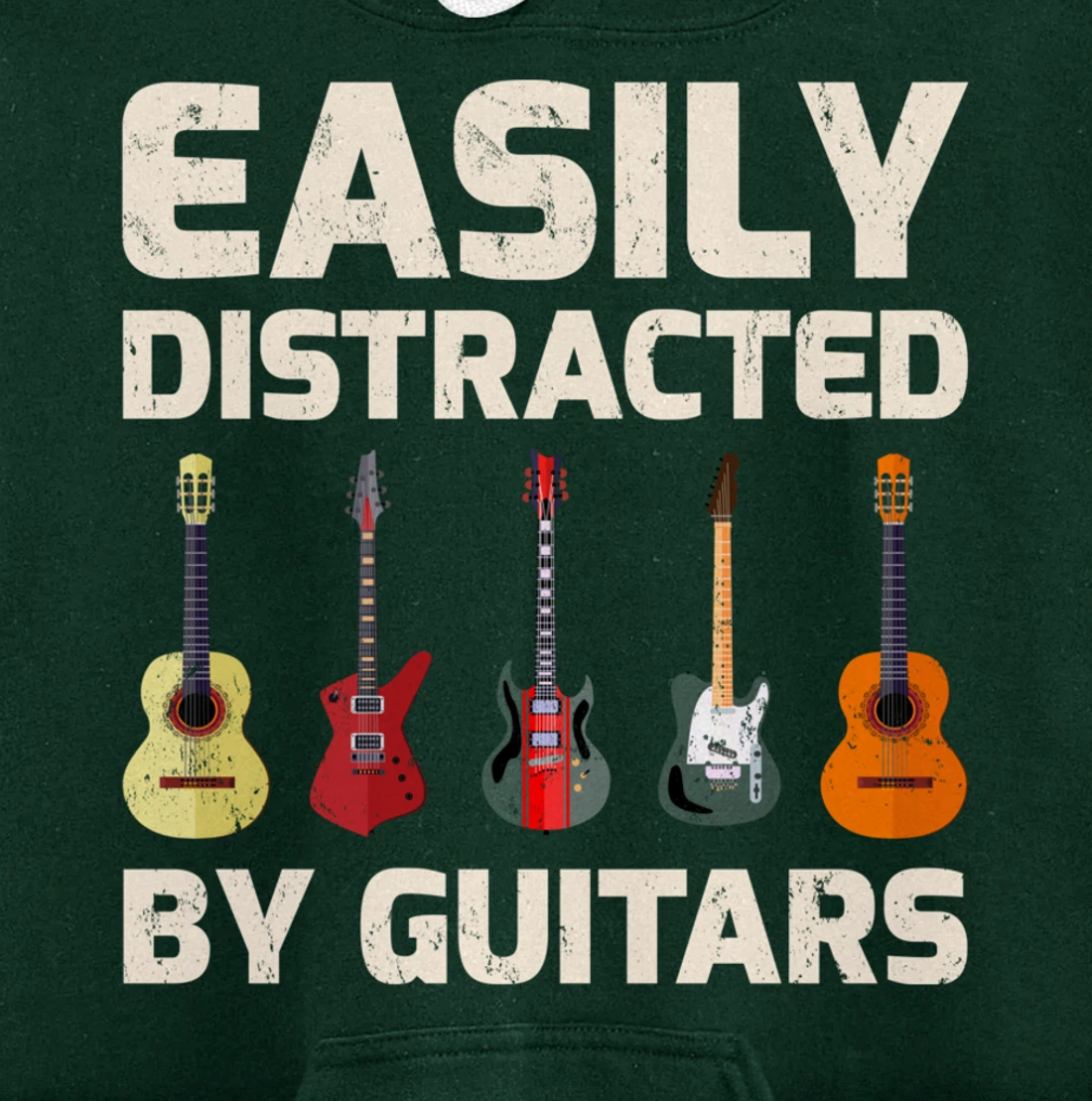 Guitar Lover Easily Distracted By Guitars Pullover Hoodie