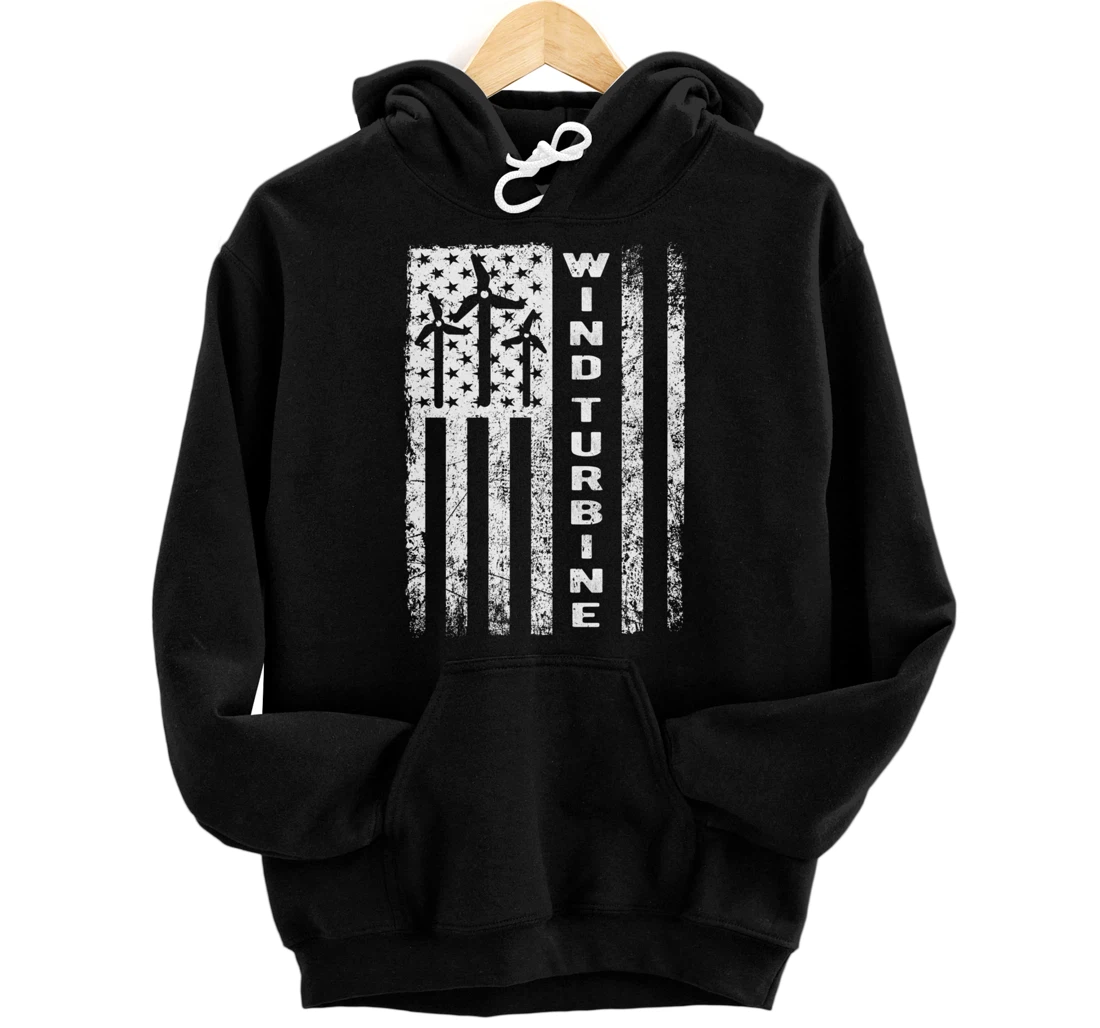 Wind Turbine Flag - Wind Power Outfit Windmill Operator Gift Pullover Hoodie