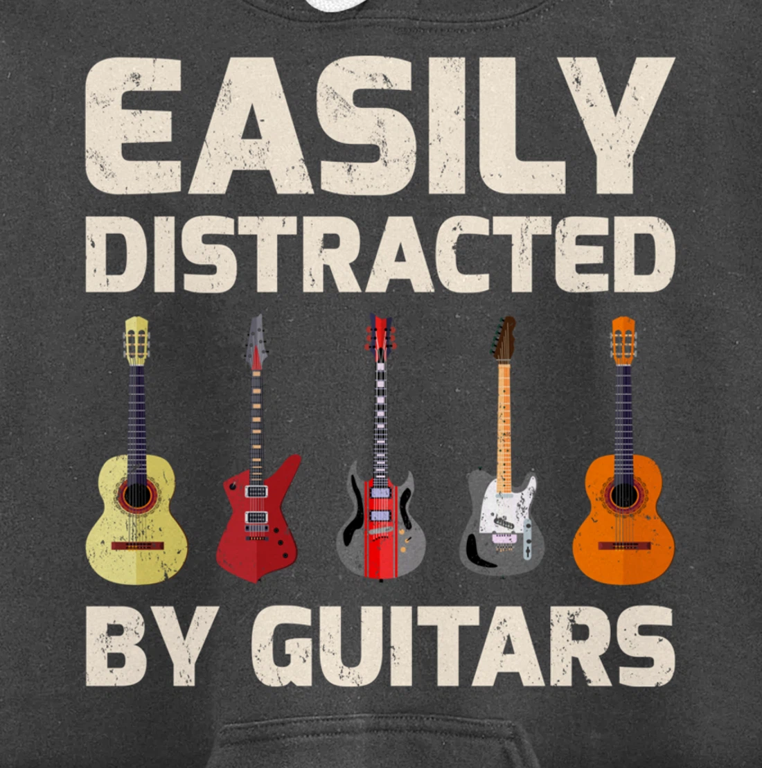 Guitar Lover Easily Distracted By Guitars Pullover Hoodie