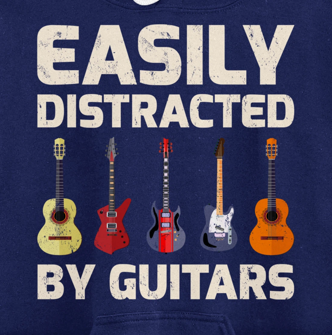 Guitar Lover Easily Distracted By Guitars Pullover Hoodie