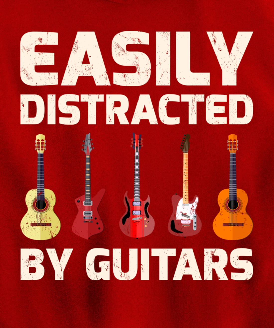 Guitar Lover Easily Distracted By Guitars Pullover Hoodie