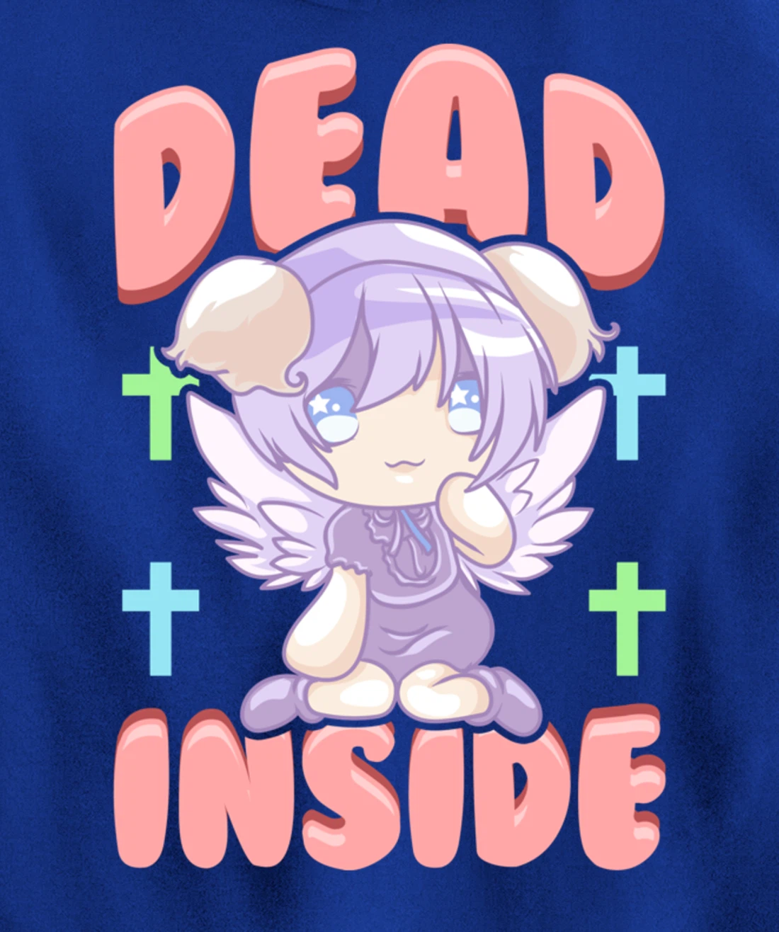 Cute Pastel Goth Dead Inside Kawaii Anime Girl Pullover Hoodie