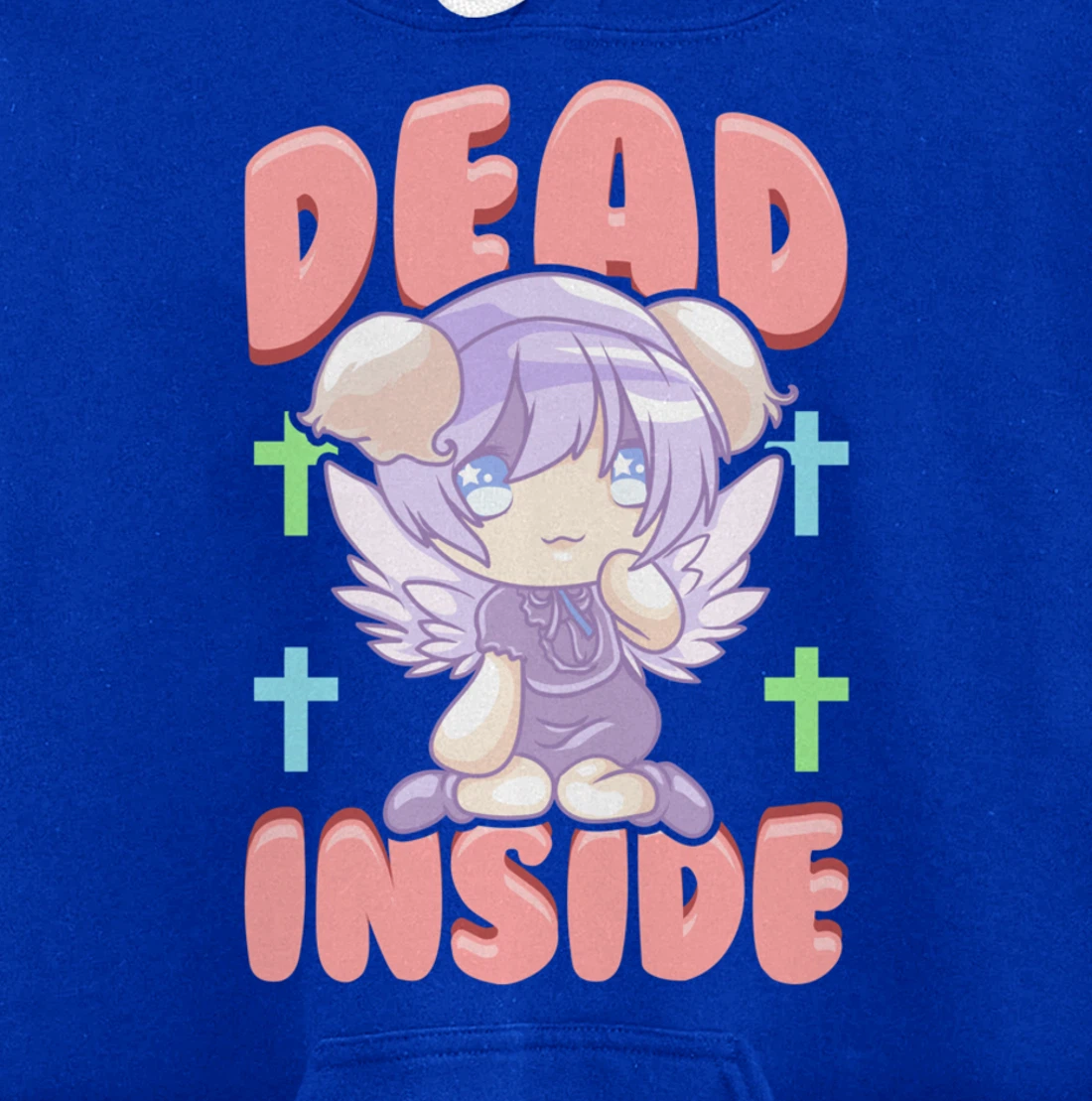 Cute Pastel Goth Dead Inside Kawaii Anime Girl Pullover Hoodie